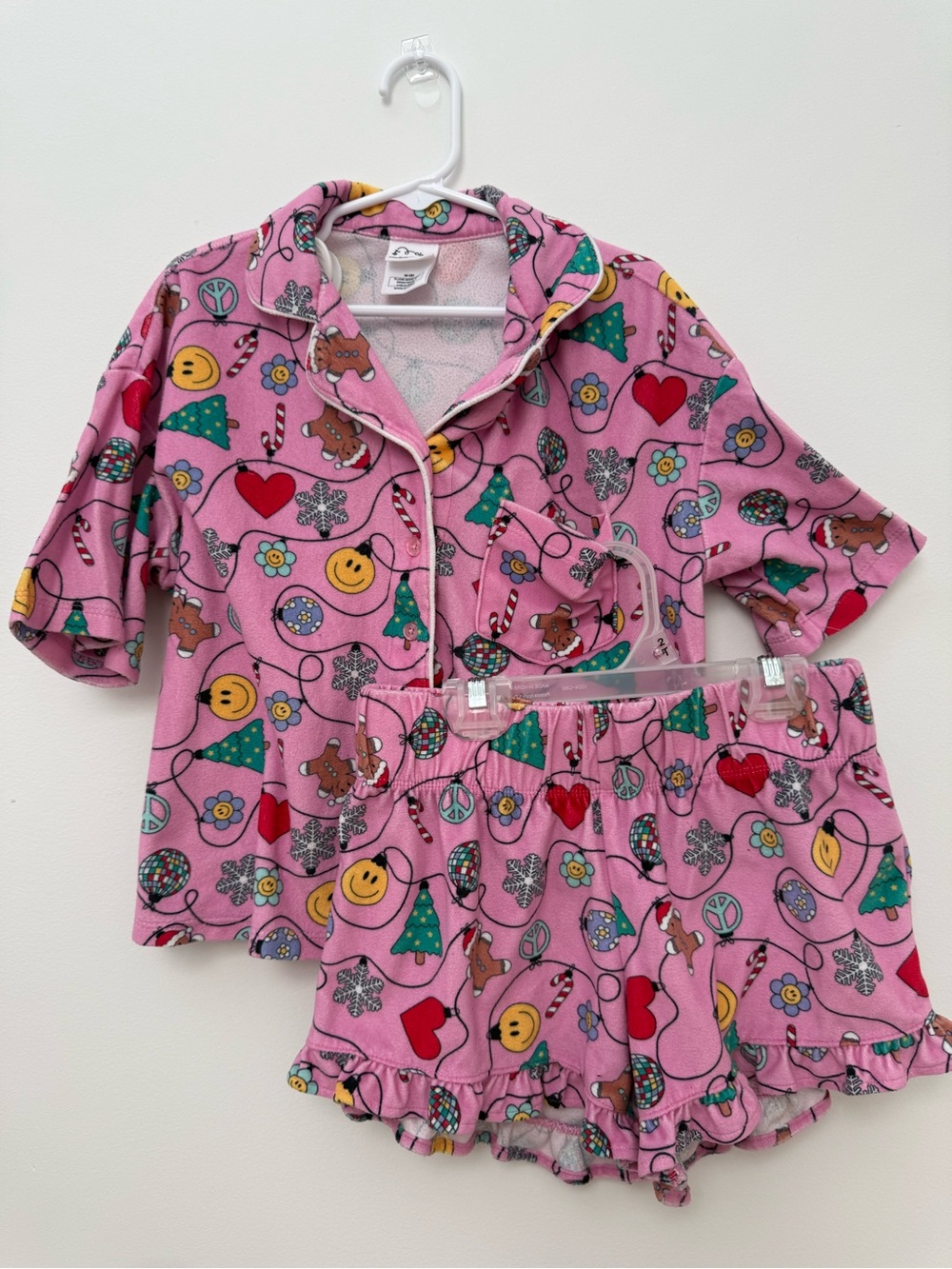 art class Pink Holiday Icon Short Pajama Set